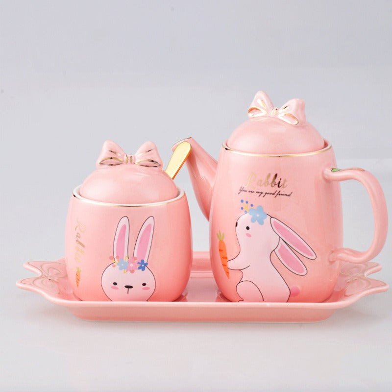 Lovely design cartoon  kitchenware 3 pieces ceramic spice jar set for gift