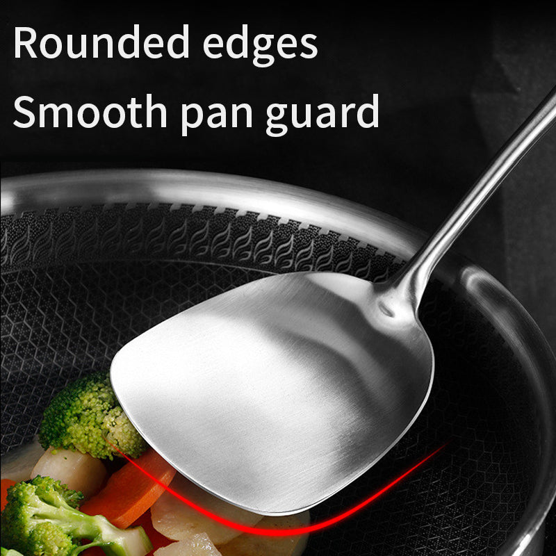 304 Stainless Steel Cooking Spatula Rosewood Long Handle Kitchenware Set Anti-Scald Cooking Spatula Spoon
