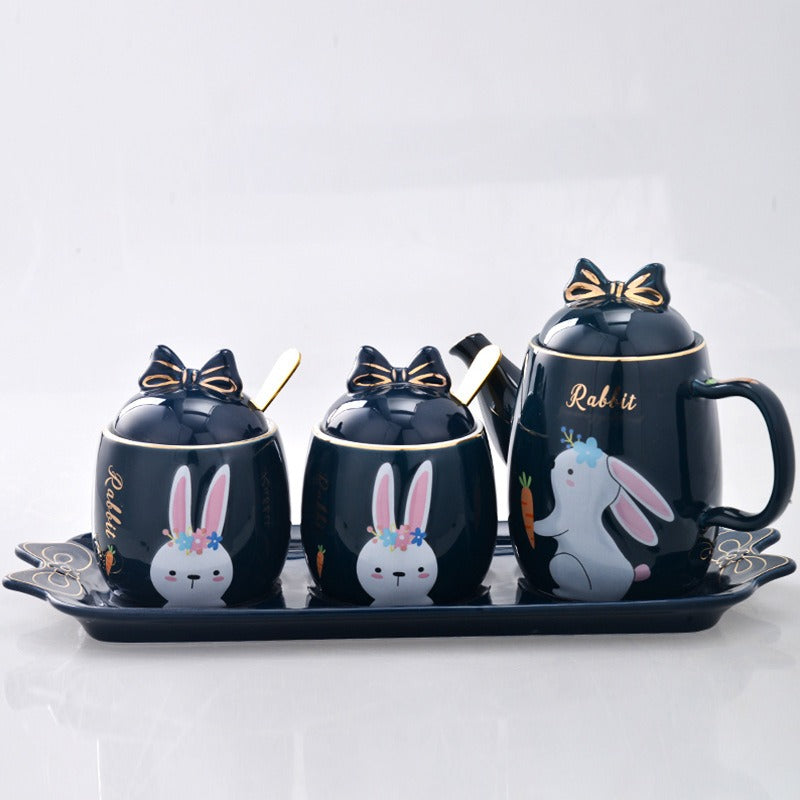 Lovely design cartoon  kitchenware 3 pieces ceramic spice jar set for gift