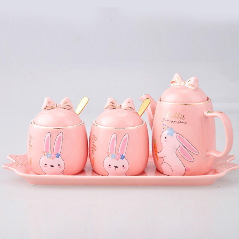 Lovely design cartoon  kitchenware 3 pieces ceramic spice jar set for gift