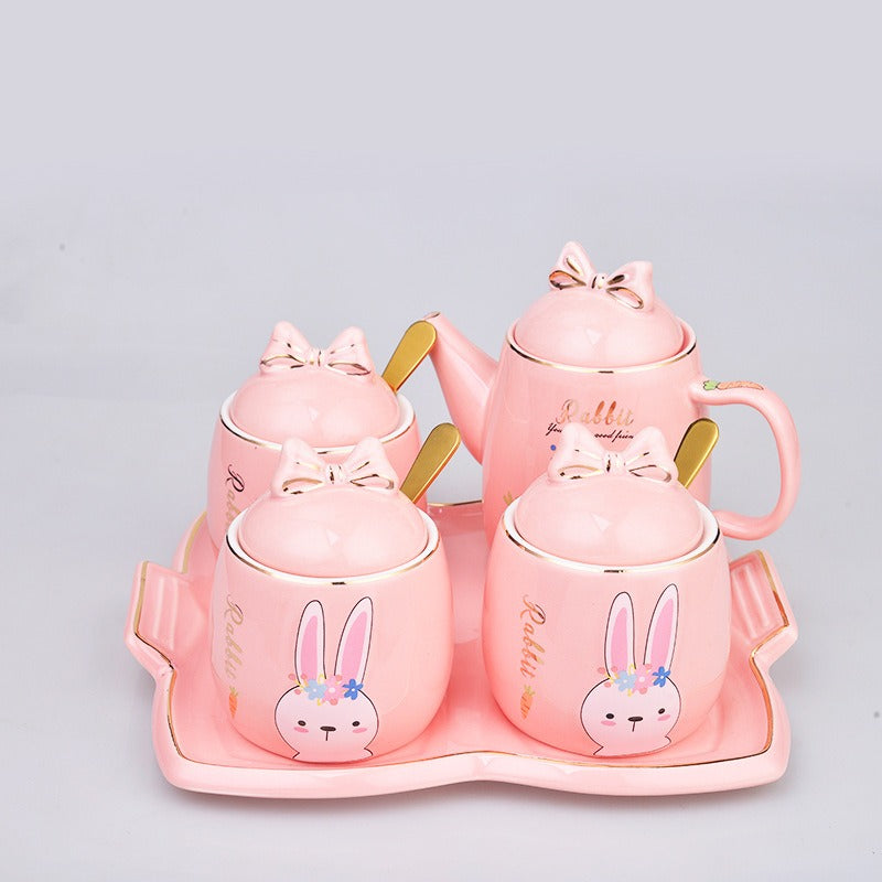 Lovely design cartoon  kitchenware 3 pieces ceramic spice jar set for gift
