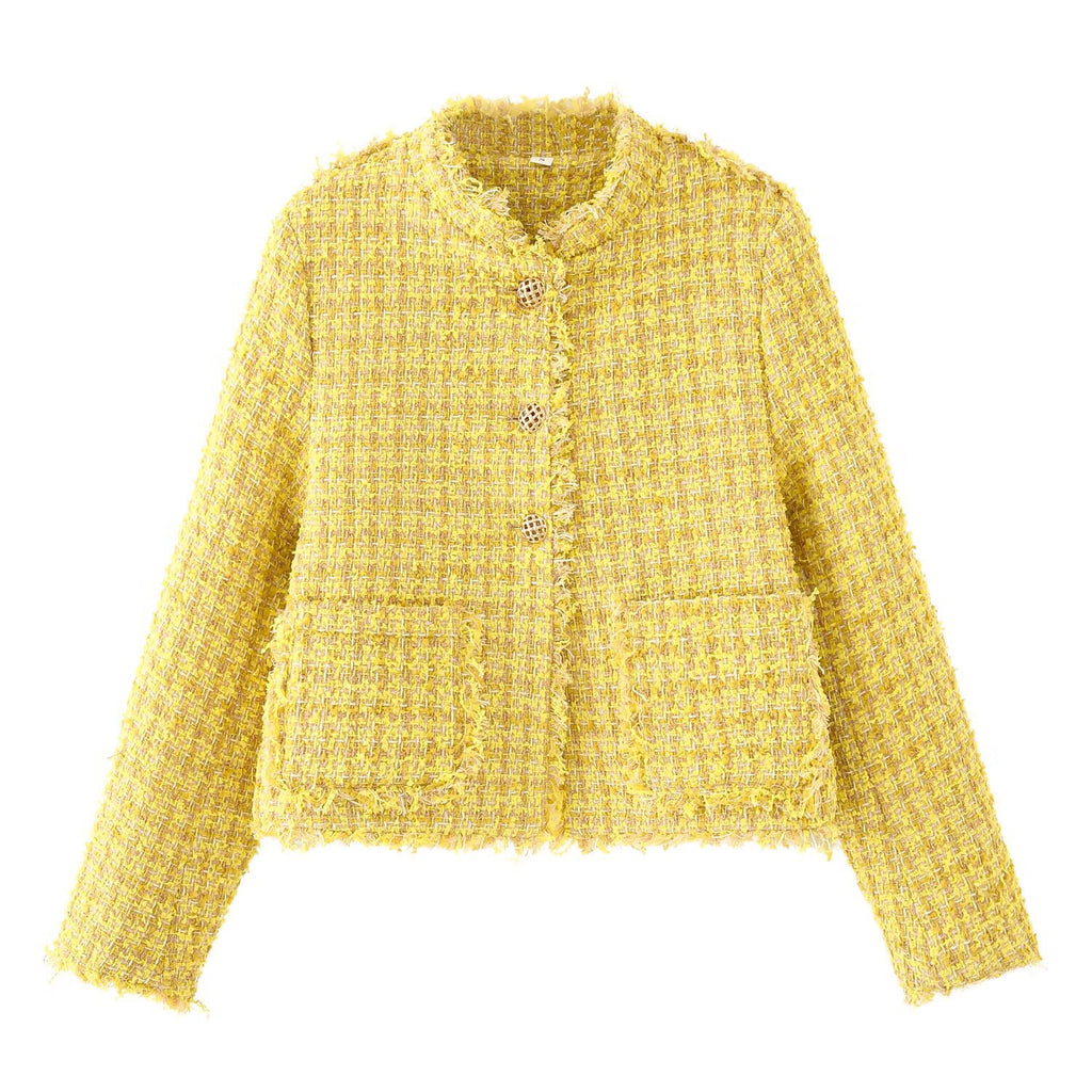 Women's Fashion Casual Small Stand Collar Chanel Style Jacket