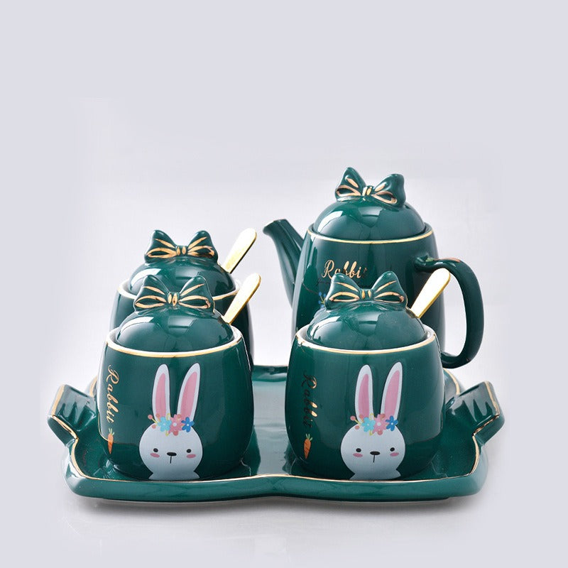Lovely design cartoon  kitchenware 3 pieces ceramic spice jar set for gift