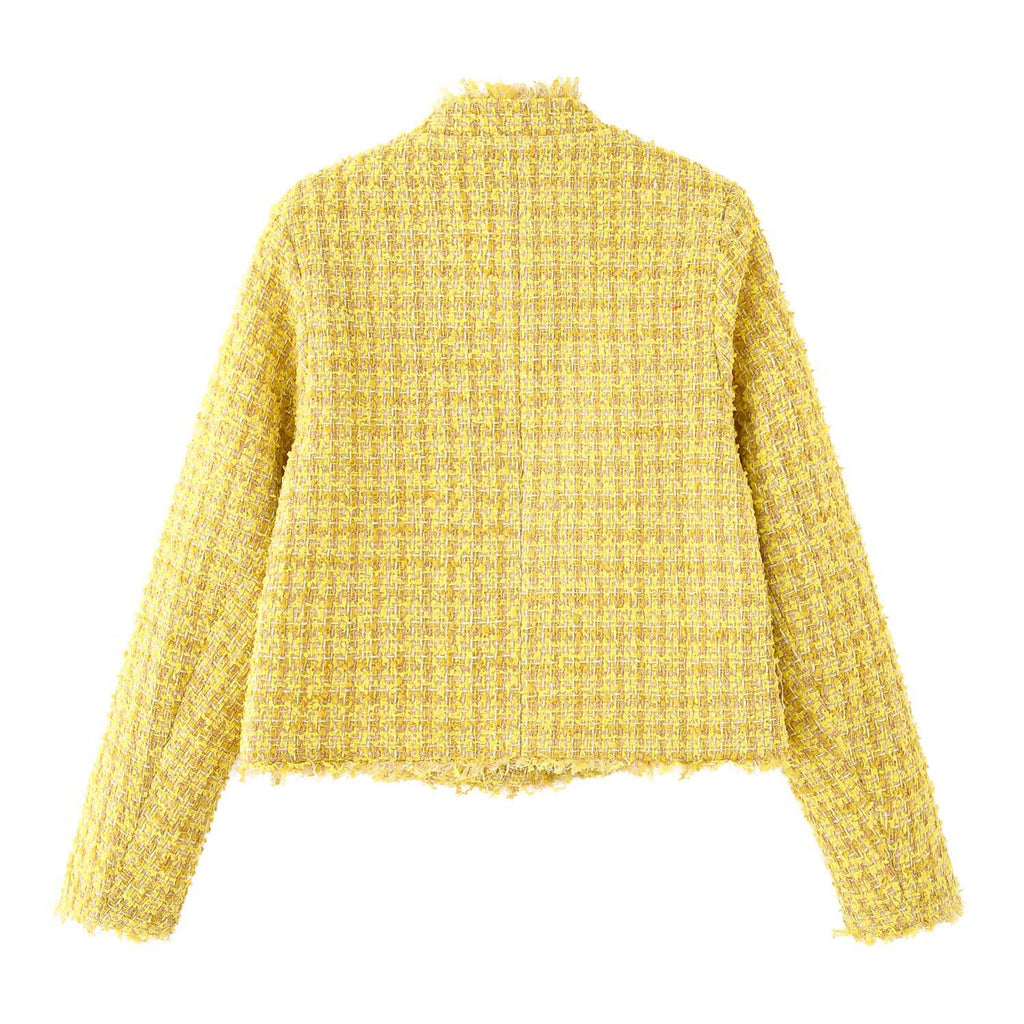 Women's Fashion Casual Small Stand Collar Chanel Style Jacket