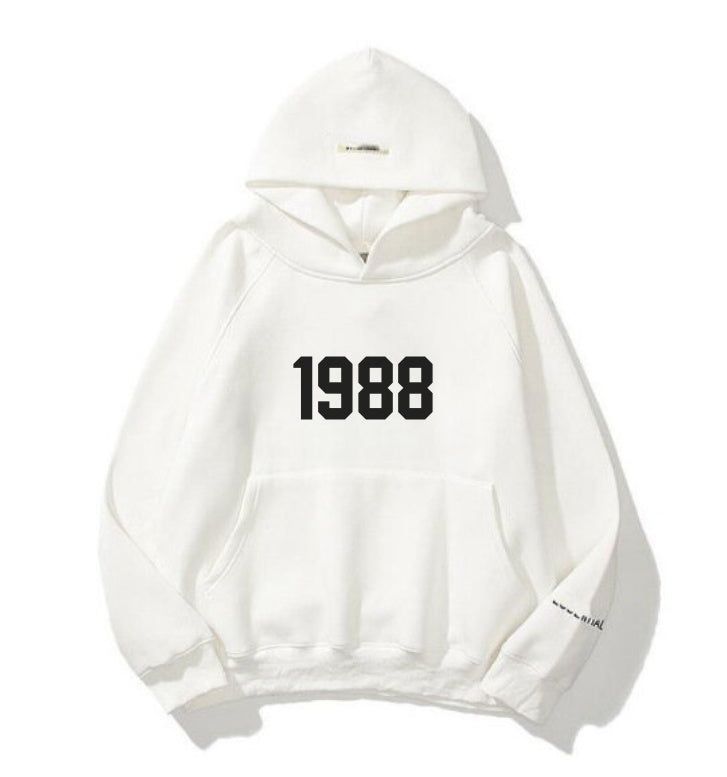 New Shoulder Sleeve Double layered Hat Double line Fashion Brand Hoodie High Street Loose Velvet 1988 Word Men's and Women's Hoodie