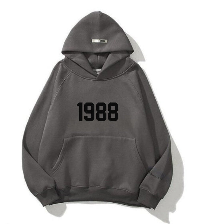 New Shoulder Sleeve Double layered Hat Double line Fashion Brand Hoodie High Street Loose Velvet 1988 Word Men's and Women's Hoodie