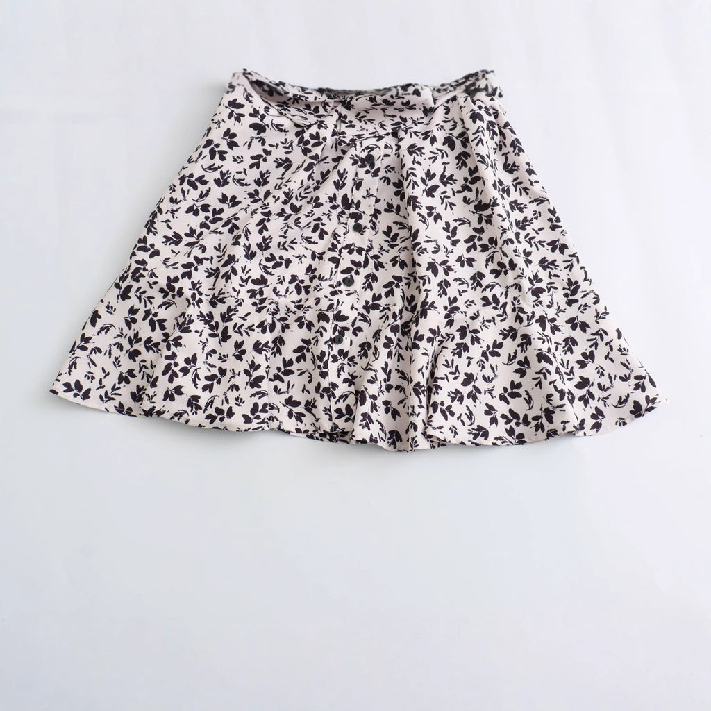 Women's Fashion Casual Waist Belt Floral Print Short Dress